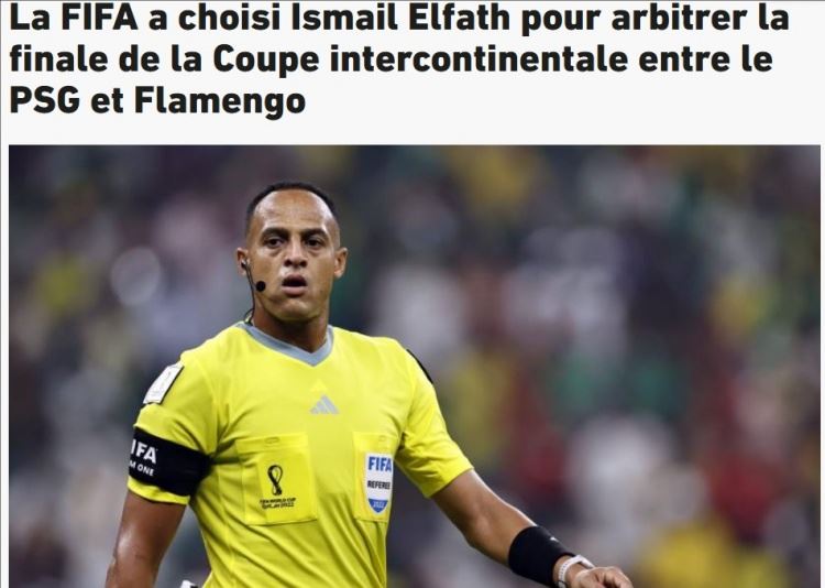 队报：洲际杯裁判艾尔法特没执法过欧冠，但执法过3场世界杯比赛